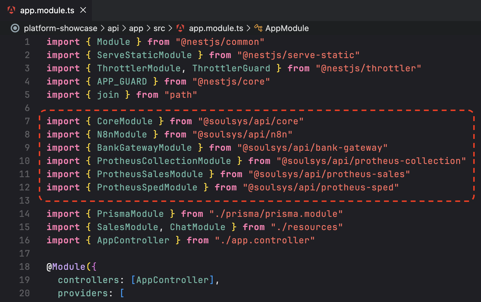 @soulsys/api code snippet